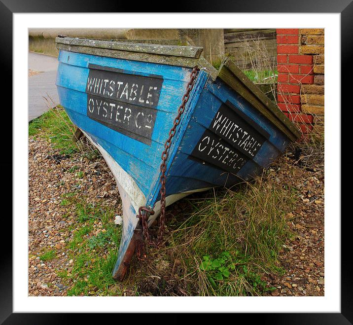 Whitstable Oyster Boat Framed Mounted Print by Stewart Nicolaou