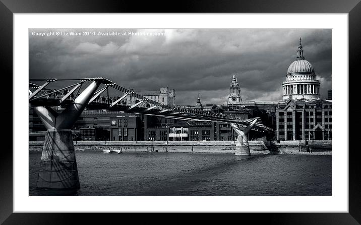 Millenium Bridge Framed Mounted Print by Liz Ward