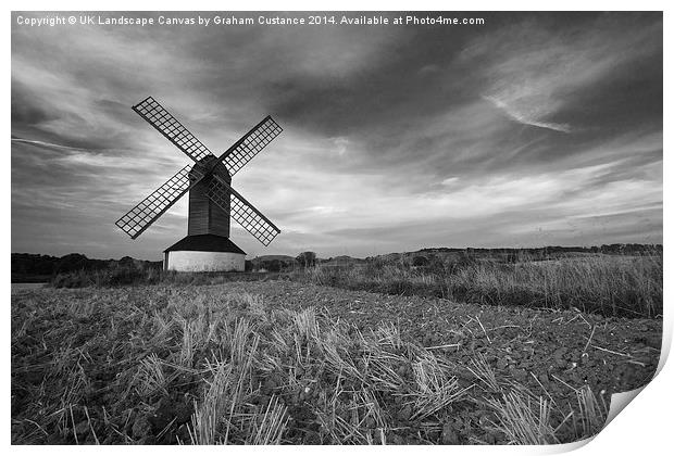 Pitstone Windmill Print by Graham Custance