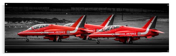 Red Arrows Threesome Take-Off Acrylic by Gareth Burge Photography