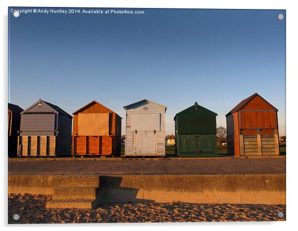 Beach Huts Acrylic by Andy Huntley