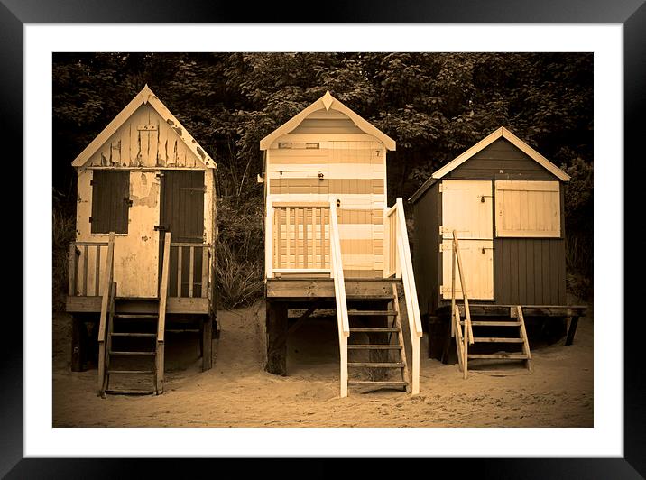Beach Huts at Wells Next the Sea Framed Mounted Print by Bill Simpson