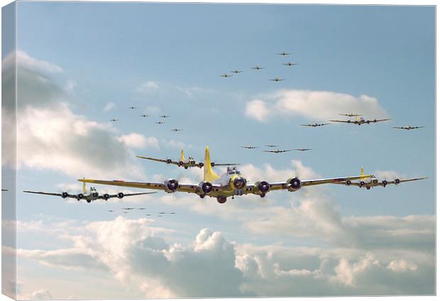 B17 - Mighty 8th En-route Canvas Print by Pat Speirs