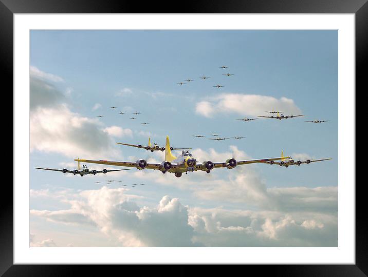 B17 - Mighty 8th En-route Framed Mounted Print by Pat Speirs