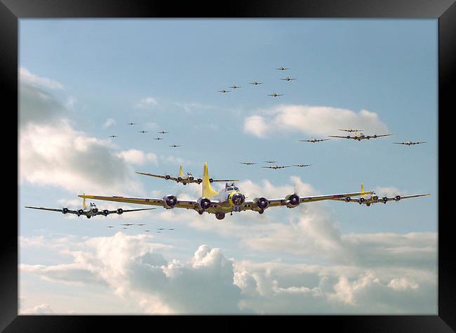 B17 - Mighty 8th En-route Framed Print by Pat Speirs
