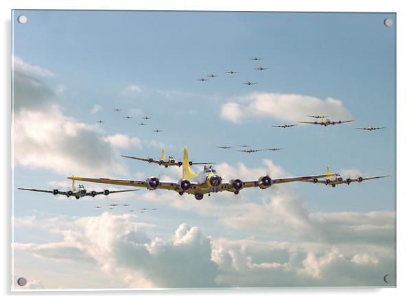 B17 - Mighty 8th En-route Acrylic by Pat Speirs