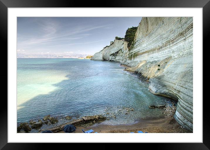White Cliffs of Corfu Framed Mounted Print by Oliver Porter