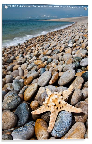 Chesil Beach, Dorset Acrylic by Graham Custance