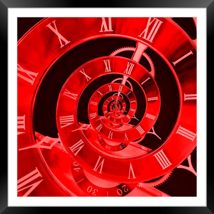 Infinite Time Red 2 Framed Mounted Print by Steve Purnell
