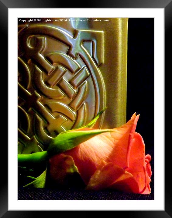 Celtic Knot and a Rose Framed Mounted Print by Bill Lighterness