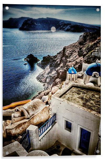 Oia, Santorini, Greece Acrylic by Scott Anderson
