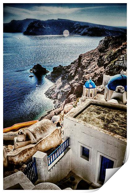 Oia, Santorini, Greece Print by Scott Anderson