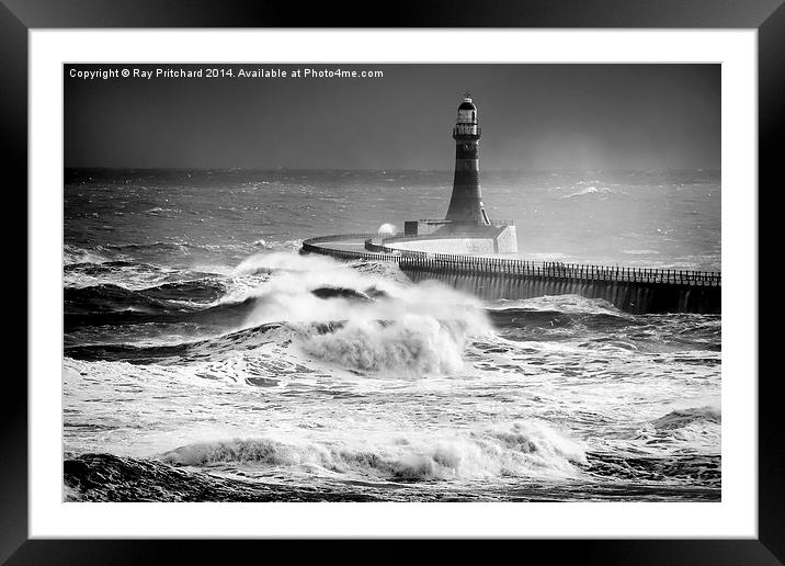 Rough Seas at Roker Framed Mounted Print by Ray Pritchard