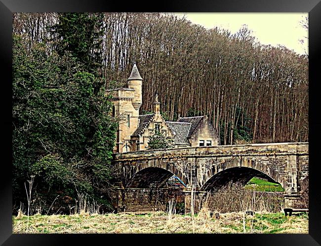 Mauldslie Bridge and Gatehouse Framed Print by Bill Lighterness