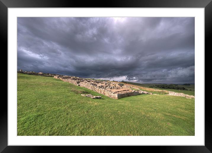 Hadrians Wall at Housesteads Framed Mounted Print by Nigel Bangert