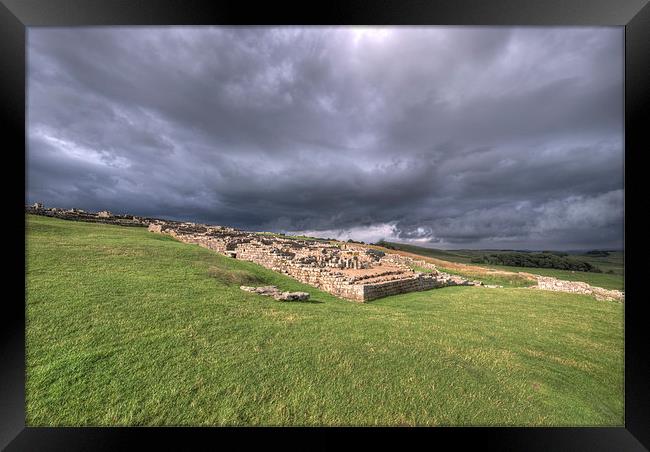 Hadrians Wall at Housesteads Framed Print by Nigel Bangert