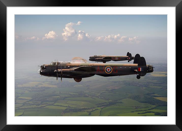 Lancasters AJ-G and AJ-N carrying Upkeeps Framed Mounted Print by Gary Eason
