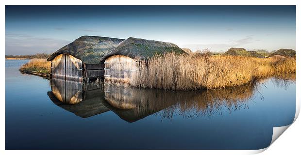 Thatched Boathouses Print by Stephen Mole