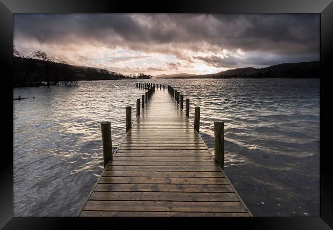 Coniston Water Stormy Sunset Framed Print by James Grant