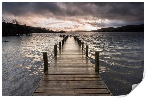 Coniston Water Stormy Sunset Print by James Grant