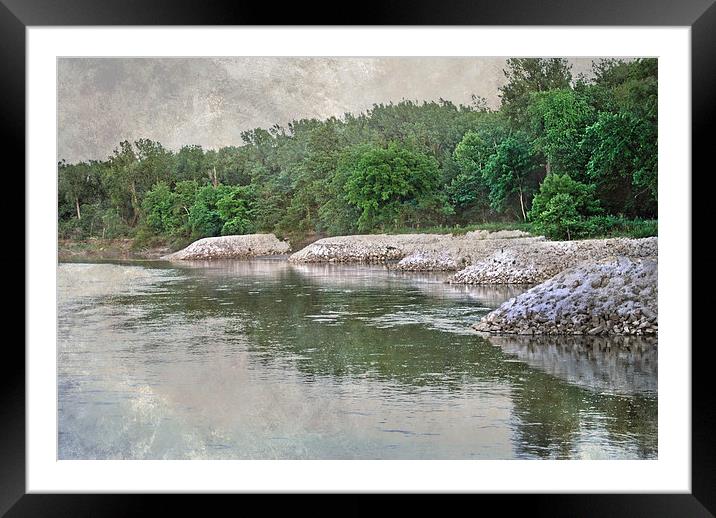 Racoon River in Iowa Framed Mounted Print by Judy Hall-Folde