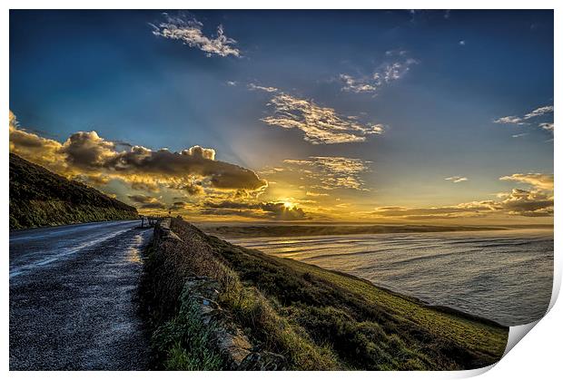 Saunton Sands sunrise Print by Dave Wilkinson North Devon Ph