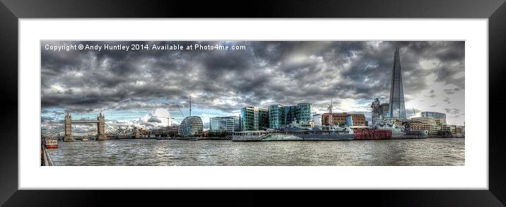Thames Panorama Framed Mounted Print by Andy Huntley