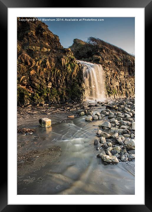 Waterfall Framed Mounted Print by Phil Wareham