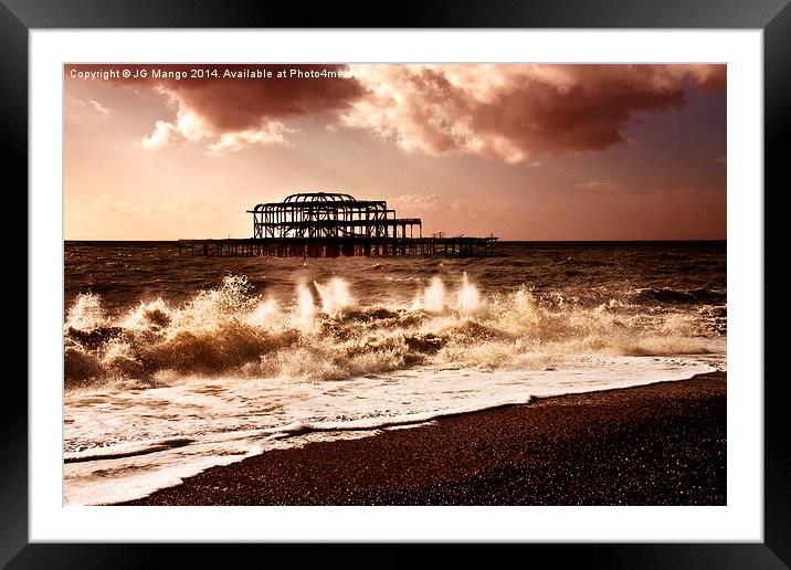 West Pier, Brighton, UK. Framed Mounted Print by JG Mango