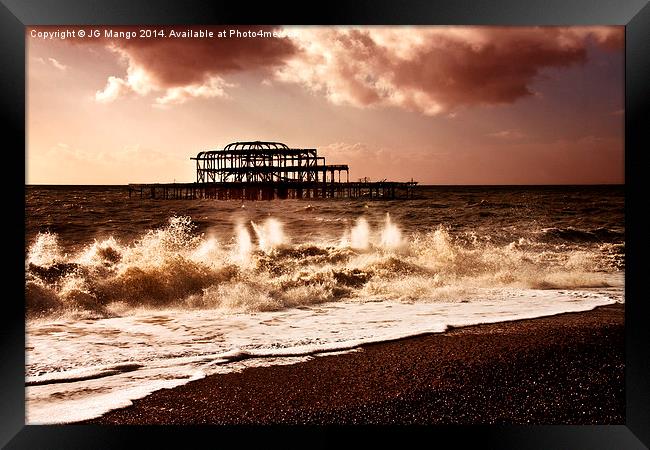 West Pier, Brighton, UK. Framed Print by JG Mango