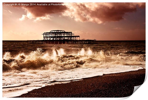 West Pier, Brighton, UK. Print by JG Mango