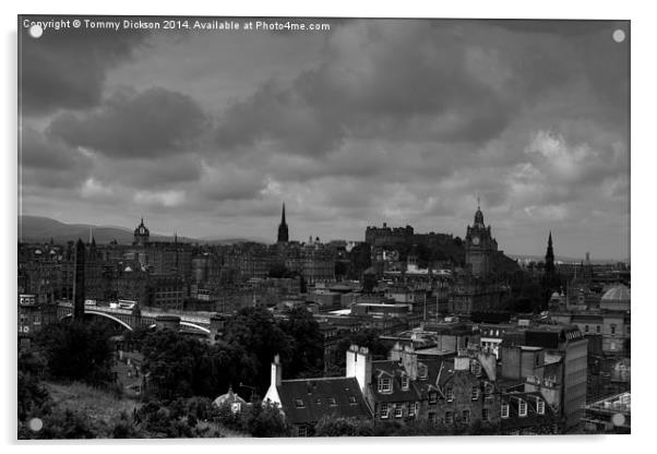 Edinburgh Skyline Acrylic by Tommy Dickson