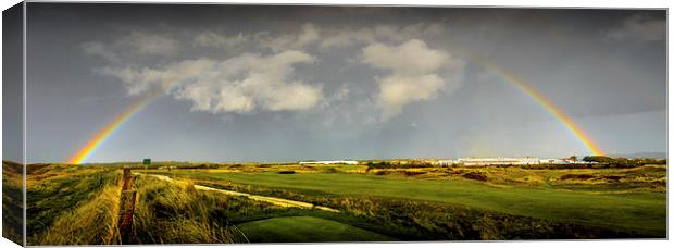 Rainbow over Prestwick Old Course Canvas Print by Gareth Burge Photography