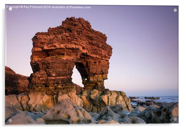 Rock Arch at Whitburn Point Acrylic by Ray Pritchard