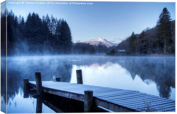 Frosty morning at Loch Ard. Canvas Print by Tommy Dickson