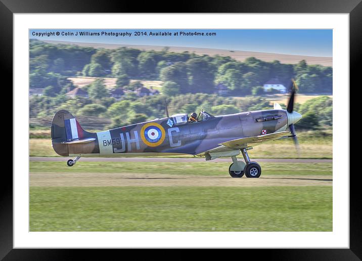 Spitfire VB Scramble - Shoreham Airshow 2013 Framed Mounted Print by Colin Williams Photography