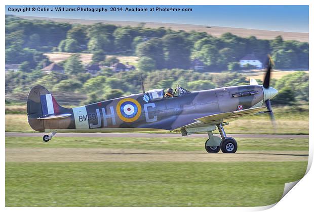 Spitfire VB Scramble - Shoreham Airshow 2013 Print by Colin Williams Photography
