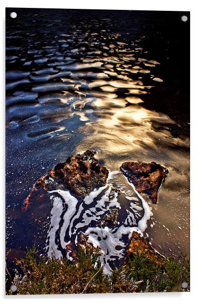 River Foam. Acrylic by Alexander  Macaskill
