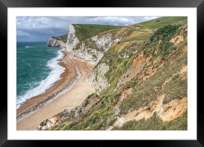 Durdle Door Beach Framed Mounted Print by Diane Griffiths