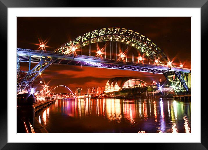 Newcastle and Gateshead Quayside Framed Mounted Print by Helen Holmes