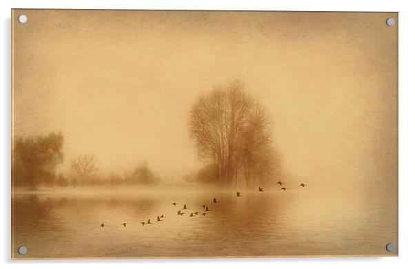 Mist over Wansbeck Acrylic by Richie Fairlamb