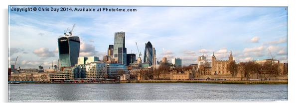London Skyline Acrylic by Chris Day