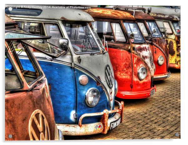 VW Campervans Acrylic by Andy Huntley