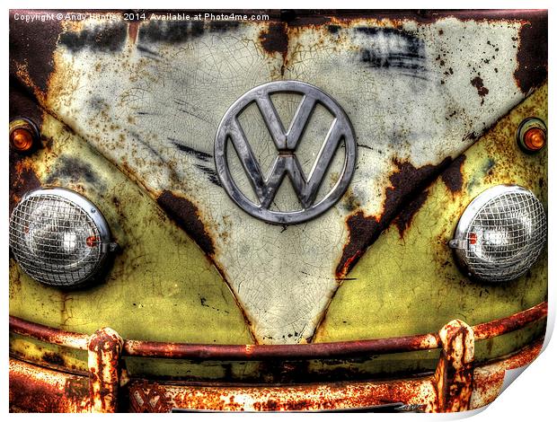 VW Campervan Print by Andy Huntley