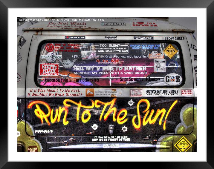 Run To The Sun Framed Mounted Print by Andy Huntley