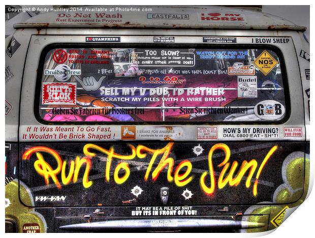 Run To The Sun Print by Andy Huntley