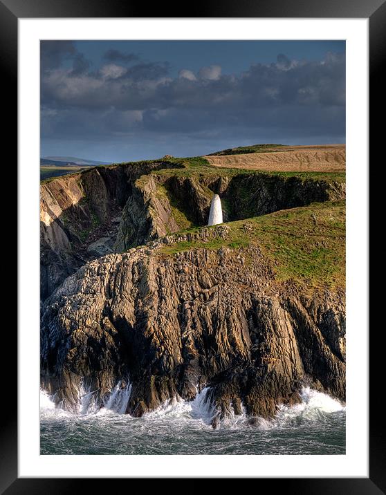 Porth Gain Beacon Framed Mounted Print by Mark Robson