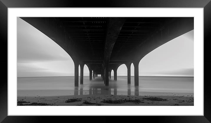 Tranquil seascape under Bournemouth Pier Framed Mounted Print by Daniel Rose