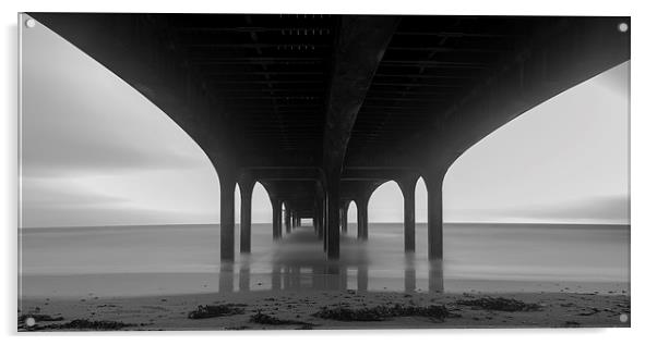 Tranquil seascape under Bournemouth Pier Acrylic by Daniel Rose