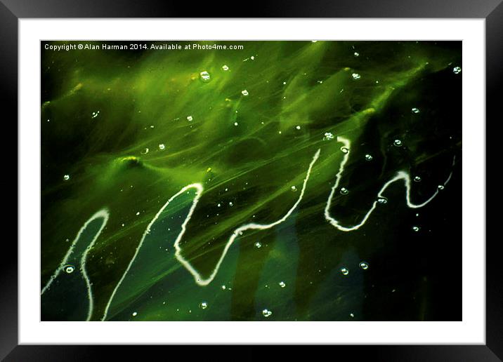 Green Algae and Water Framed Mounted Print by Alan Harman